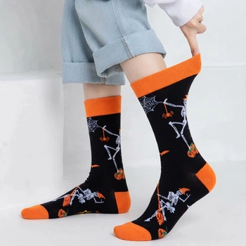 Яскраві високі шкарпетки з принтом Хелловін Honey Fashion Accessories 37-43р чорний (1-80/9)