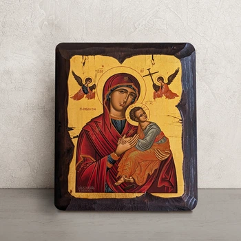 Писаная Страстная икона Пресвятой Богородицы 16×20 см