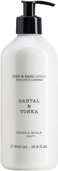 Balsam do ciała i rąk Cereria Molla Santal & Tonca perfumowany 500 ml (8424405011904)