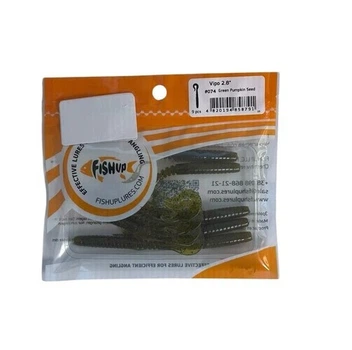 Силиконовая приманка FishUp Vipo 2.8" (9pcs.), #045 - Green Pumpkin/Red & Black,10062121