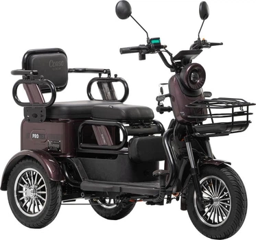 Трехколесный Электроскутер Corso Protex MAX (1200W, 72V, 28Ah) Коричневий