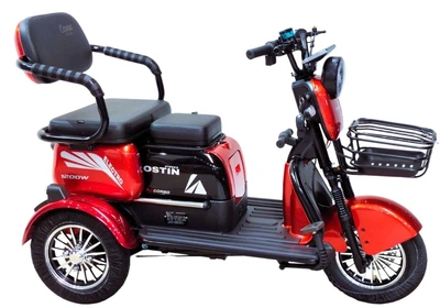 Электрический Трицикл Corso Ostin PRO (1200W, 72V, 28Ah) Гидравлические тормоза Электробайк Скутер Красный