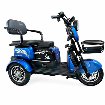 Электрический Трицикл Corso Ostin (1000W, 72V, 23Ah) + 1 Ящик Аккумулятор, Гидравлические тормоза Электробайк Скутер Синий