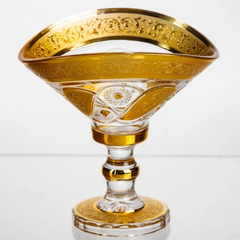Конфетница стеклянная Bogema Gold 15 см Yiwu HP-34-134