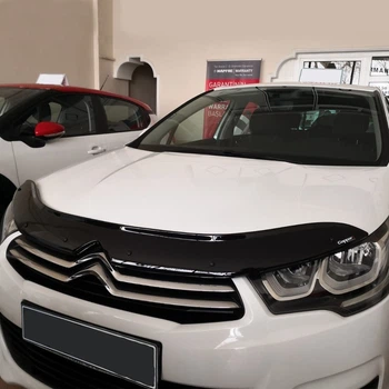 Дефлектор капота мухобойка Citroen C4 10- EuroCap черная Ситроен С4 АМ0055412