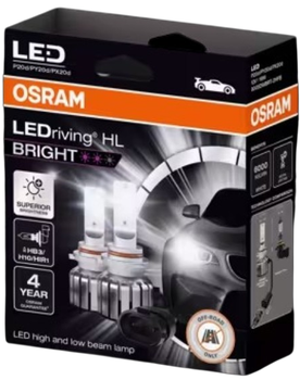 Комплект автомобільних світлодіодних ламп Osram LEDriving HL BRIGHT HB3/H10/HIR1 (9005DWBRT) (4062172315975)