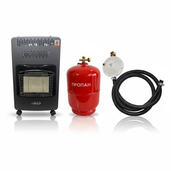 Комплект обогреватель газовый инфракрасный Super GAZ 4.5 кВт (KH 10 TURBO) с Баллоном 12 л + Комплект подключения в ПОДАРОК