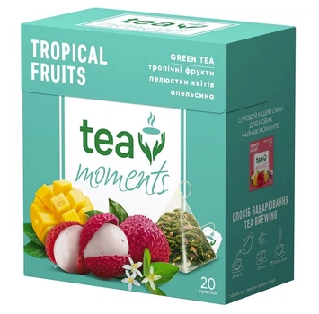 Чай зелений Tea Moments Tropical Fruits Тропічні Фрукти 20 пірамідок по 1.7 г