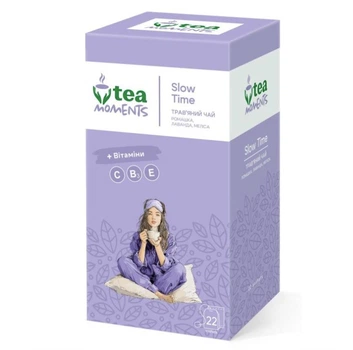 Чай трав'яний Tea Moments Slow Time Повільний Час 22 саш по 1.8 г + Вітаміни, ромашка, лаванда, меліса