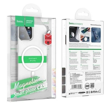Чехол силиконовый HOCO противоударная с MagSafe для Apple iPhone 16E 6.1" прозора, прозрачный