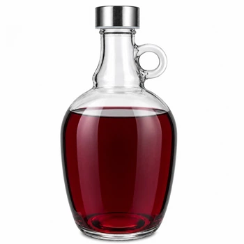 Пляшка скляна для вина, наливок, квасу, сидру Kamille 1 л із корком КМ-9206