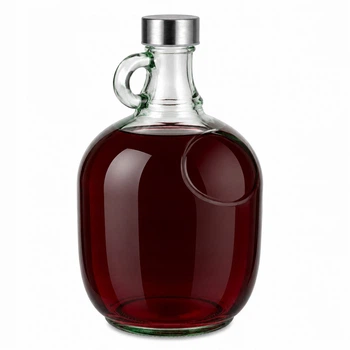 Пляшка скляна для вина, наливок, квасу, сидру Kamille 2 л із корком КМ-9204