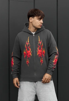 Мужское Худи Стаф Серое С Молнией Спортивная Кофта Staff Zip Fire XL (402834)