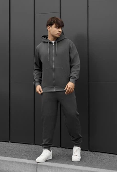 Чоловічий Спортивний Костюм Стаф Темно-сірий З Блискавкою Staff Wl Zip Dark Gray XL (402746)