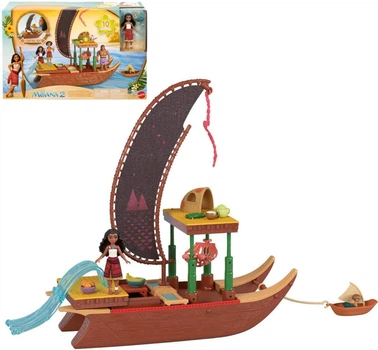 Игровой набор Mattel Disney Moana 2 Playset with Floating Adventure Canoe, мини кукла с аксессурами