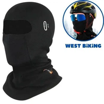 Балаклава флисовая зимняя West Biking, подшлемник эластичный 26x41см, черная