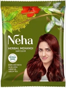 Фарба-хна індійська для волосся NEHA HENNA з амлою та гібіскусом 15 г Руда