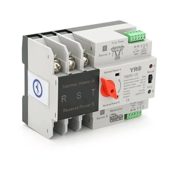 Автомат ввода резерва (АВР) трехполюсный YRO YRQ2PC125 3-pole, 400V/125A на DIN-рейку для генераторов