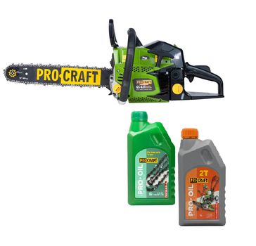 Бензопила Procraft GS-62T + масло 2Т 1 л + масло для цепи 1 л