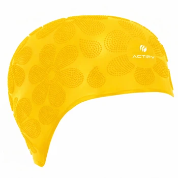 Шапочка для плавання на довге волосся SP-Sport Actify Flower 0785 Yellow