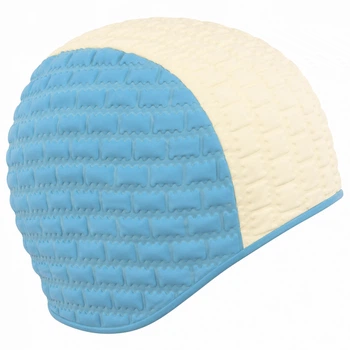Шапочка для плавання гумова доросла Mad Swim Candy Bubble 051605 White-Blue