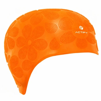 Шапочка для плавания на длинные волосы SP-Sport Actify Flower 0785 Orange