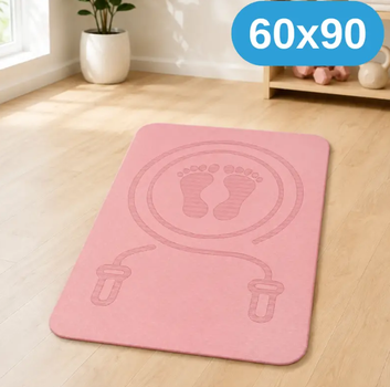 Коврик для скакалки 60×90 см - спортивный коврик для домашних тренировок, фитнеса и кардио розовый KT9000302