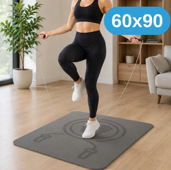 Коврик для скакалки 60×90 см - спортивный коврик для домашних тренировок, темно-серый KT9000282