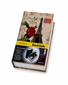 Мини-сейф HomeSafe BookSafe PARIS 18×11,5×5,5 см, книга-сейф с ключом для денег и ценных вещей