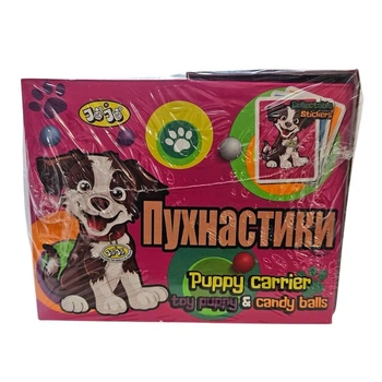 Игрушка с фруктовым драже JoJo Пушистики в переноске 15 г, упаковка 12 шт