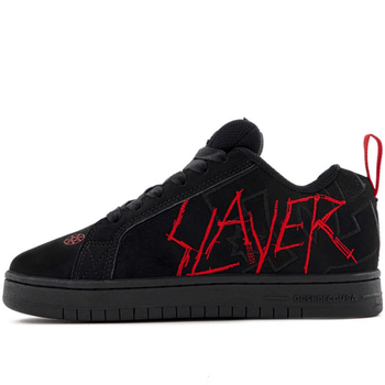 Кроссовки мужские и женские DC х Slayer Court Graffik Black Red / ДС Шуз черные с красным 37