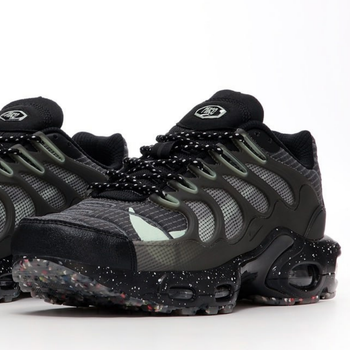 Кросівки чоловічі та жіночі Ni air max TN plus black green / Най аір макс ТН+ чорні з зеленим 40