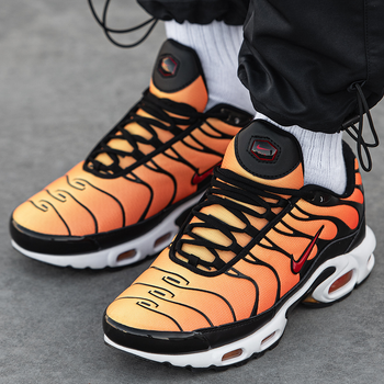 Кросівки чоловічі та жіночі Ni air max TN+ orange black / Най аір макс ТН+ оранжеві чорні 44