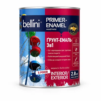 Грунт эмаль 3 в 1 BELLINI PRIMER-ENAMEL 2.8 кг черный