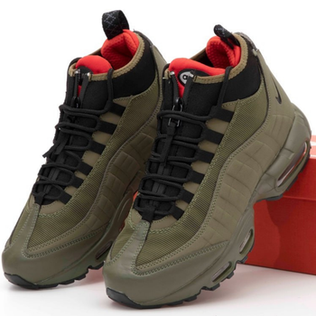 Кроссовки мужские зимние Ni Air Max Sneakerboots 95 khaki termo /Найк аир макс Сникербутс 95 высокие хаки 43