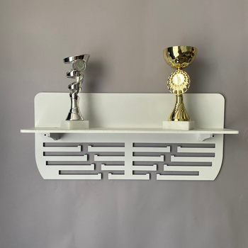 Медальниця універсальна з поличкою Classic, біла, 50 см, фанера