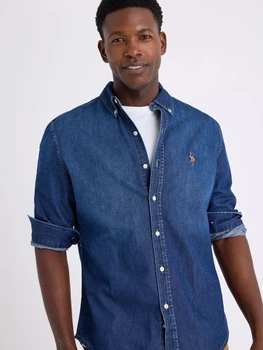 Рубашка джинсовая мужская U.S. Polo Assn 11H0460-DP00A(MEDIUM WASH) M Синяя (786662714256)