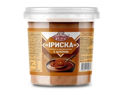 Продукт сгущенный вареный Ириска жира 5% Полтавський смак 500 g
