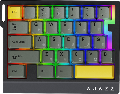 Клавиатура проводная Ajazz AK029 Ice Island Magnetic Switch USB Black/Yellow (AK029-I-BY)