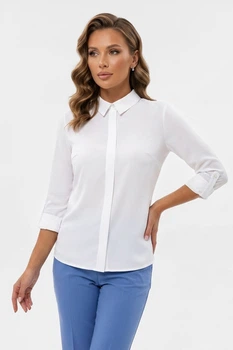 Блуза женская однотонная белого цвета Fashion размер 44 (217703)