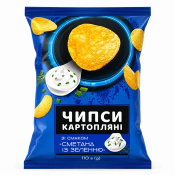 Чіпси "7" зі смаком сметани та зелені 110 г