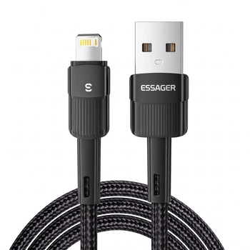 Кабель Essager USB-A Lightning 2.4A для iPhone та iPad, 1м, чорний