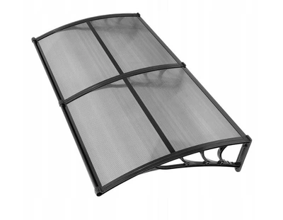 Козырек для двери из поликарбоната Vevor CZPC40X80G-C 198.7 х 96.5 см навес для балкона с водоотводом Серый