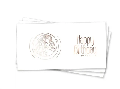 Конверт для грошей Жінці Happy Birthday to You Білий та рожеве золото