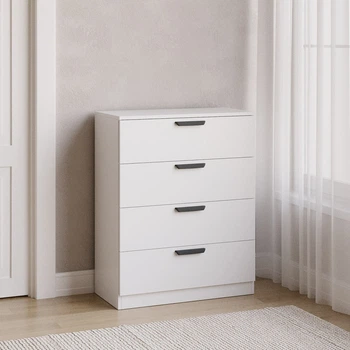 Комод на 4 ящика для спальни, гостиной и прихожей, ЛДСП, 71×35×90 см Белый
