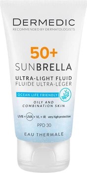 Ультралегкий захисний флюїд Dermedic Sunbrella SPF 50+ для жирної та комбінованої шкіри 40 мл (5901643177560)
