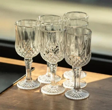 Набір чарок Yiwu Vintage Crystal скляних 6 шт по 50 мл Прозорий HP-34-75