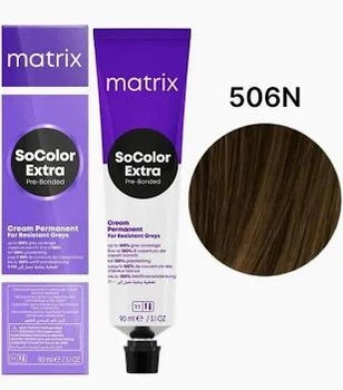 Крем-краска Matrix Socolor Beauty Extra Coverage Pre-Bonded для седых волос 506N темный блондин натуральный 90 мл