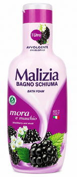 Гель-пена для ванны и душа Malizia ежевика и мускус, 1 л