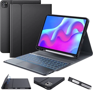 Чохол-клавіатура з тачпадом для планшета 10.2–10.5″, Bluetooth, QWERTZ розкладка, чорний
